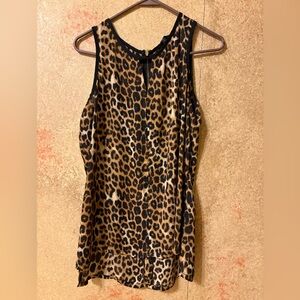 Express Leopard Print Sleeveless Top medium
